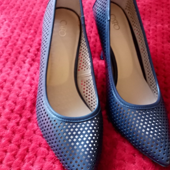 Navy net heels - Picture 1 of 7